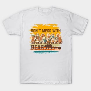 Don't mess with mama bear Vintage floral pattern T-Shirt